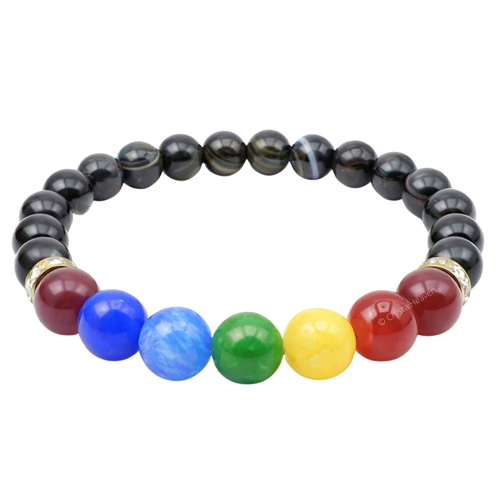 Black Sulemani Hakik Chakra Bracelet (Elastic)