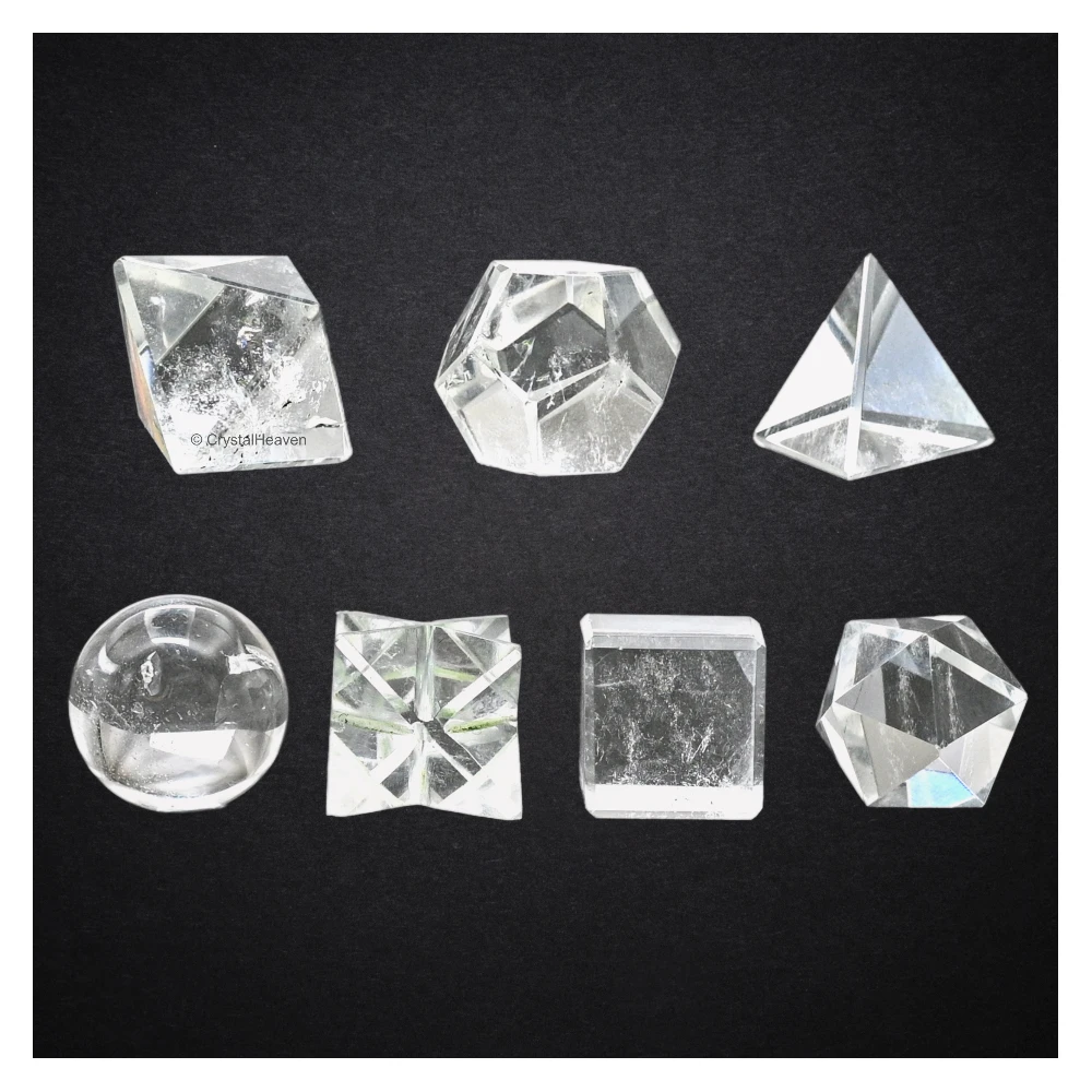 Clear Quartz Platonic Solid - 7 Pcs