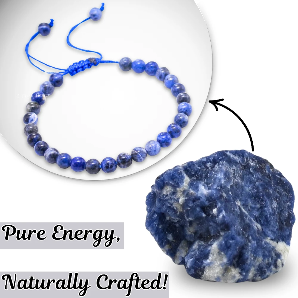 Sodalite Healing Crystal Bracelets - 6mm Beads (Adjustable)