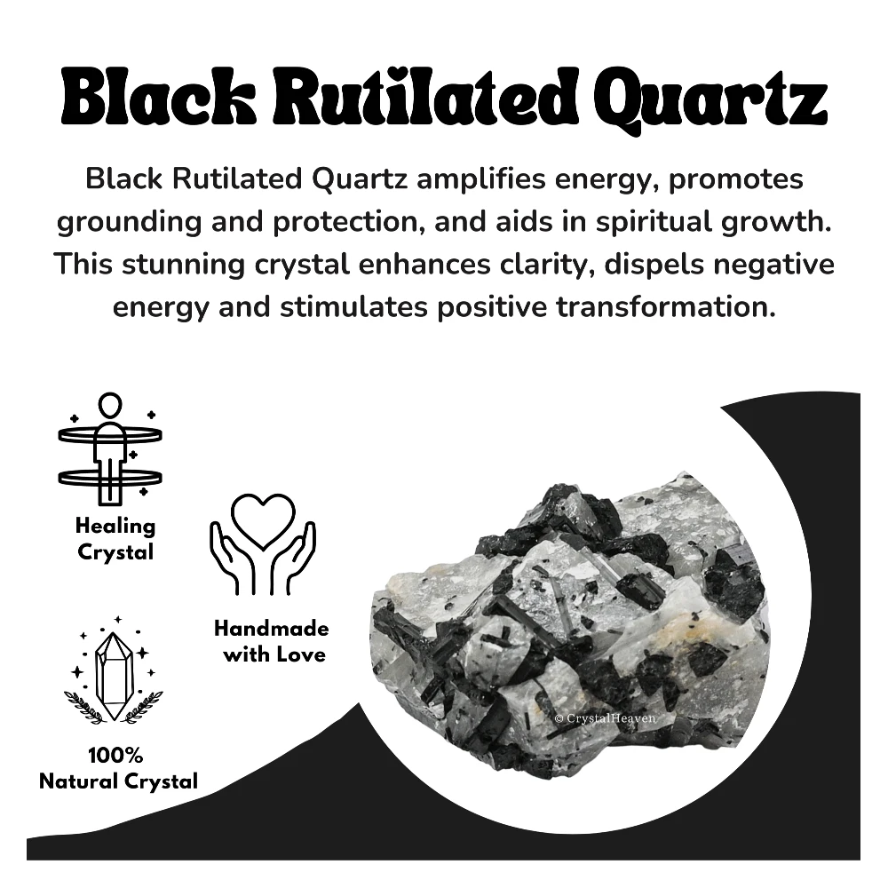 Raw Black Rutilated Quartz Crystals (1 Piece)
