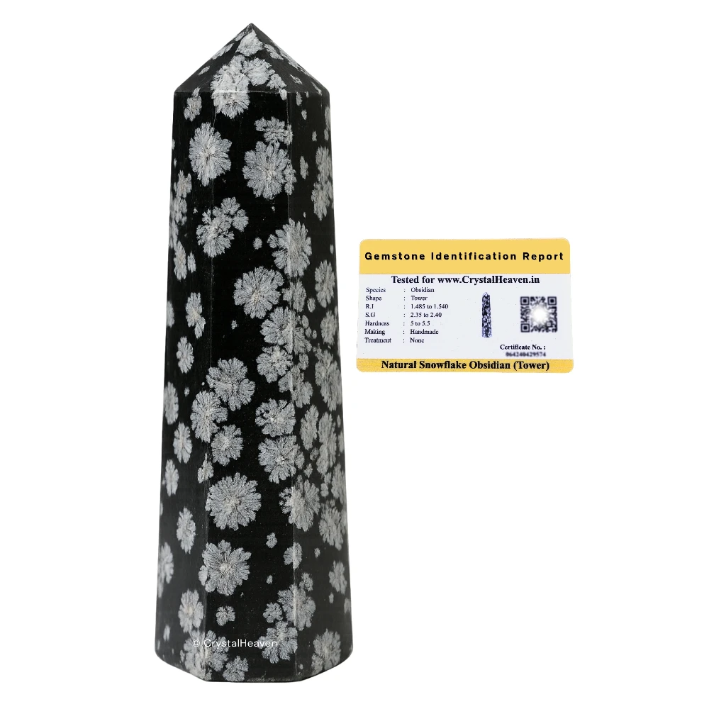 Snowflake Obsidian Crystal Tower (3" to 4" inch)