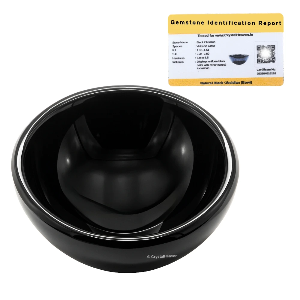 Black Obsidian Crystal Bowl - 2 Inch