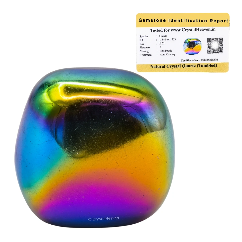 Tumbled Titanium Aura Quartz Stones (30 Gram)