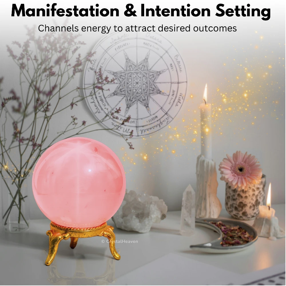 Star Rose Quartz Sphere (1.5 Inch)
