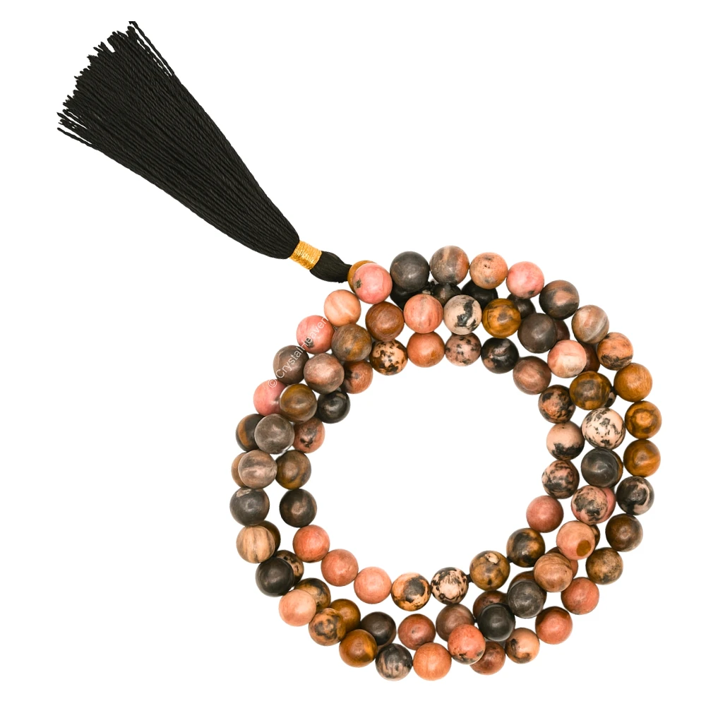 Rhodonite Japa Mala (Without Knot)