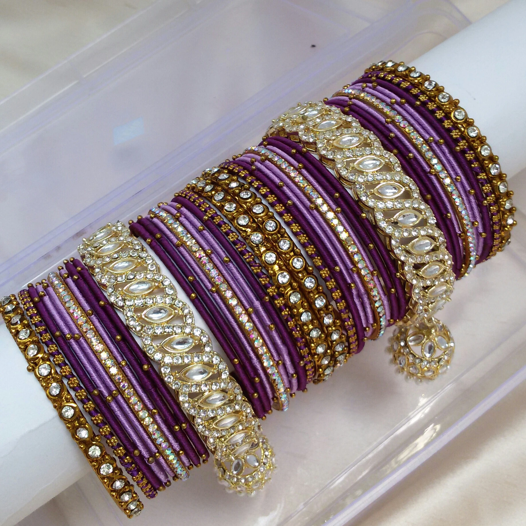 Purple Jhumka Bangle set