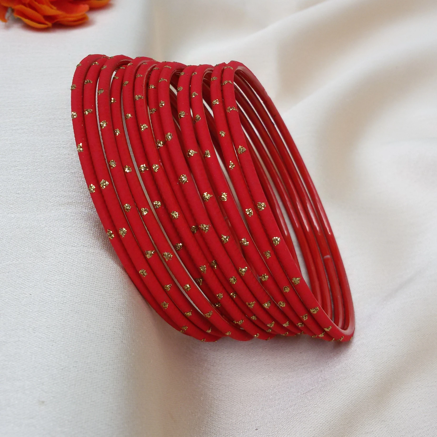 Dotted metal bangles