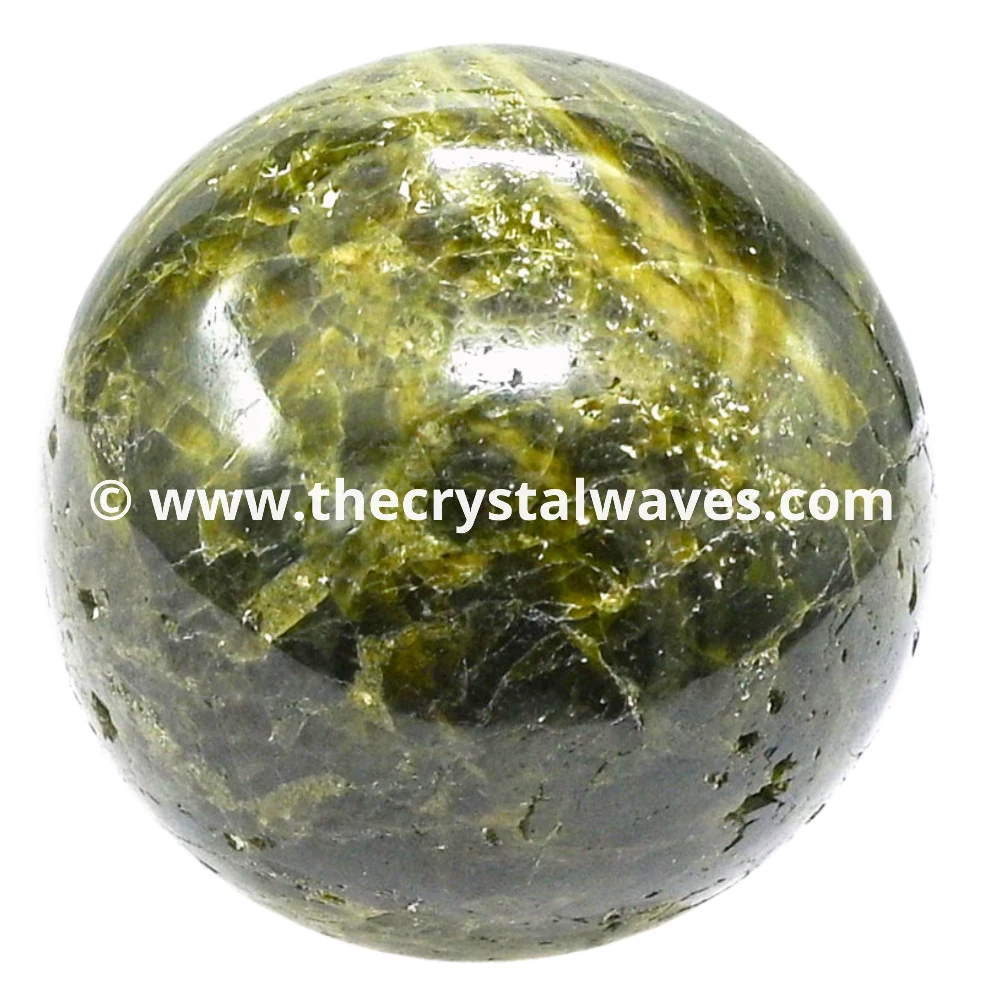 Green Tourmaline In Matrix Ball Sphere (2.5inch)