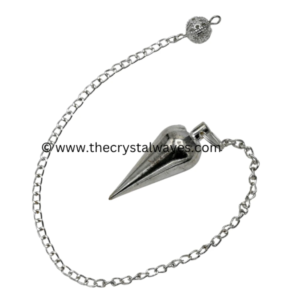 Metal Brass Pendulum - Silver Cone (MP34)