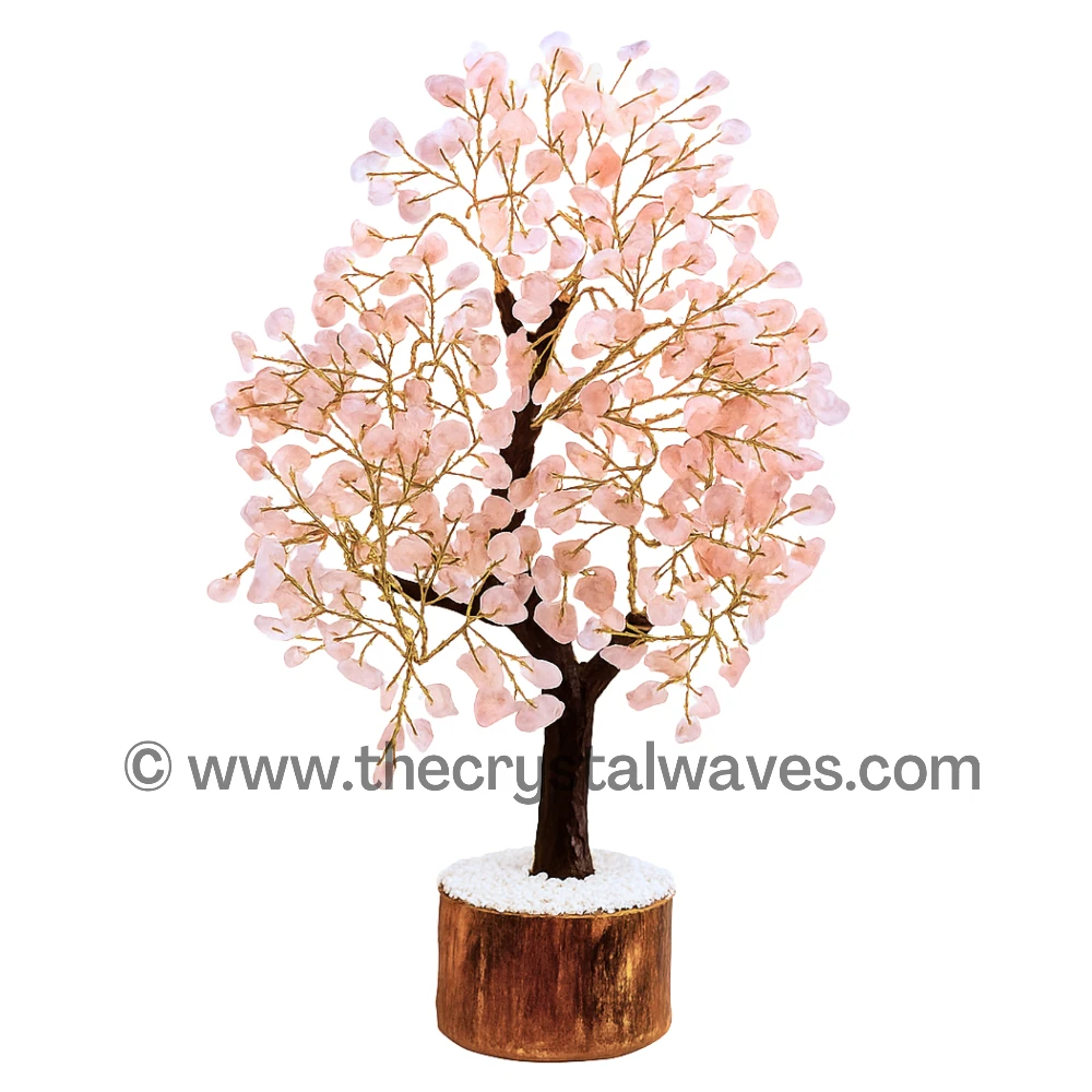 Rose Quartz Crystal Tree (50 Chips/Gold)