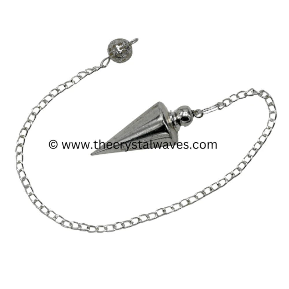 Metal Brass Pendulum - Silver Cone with Flat End (MP30)