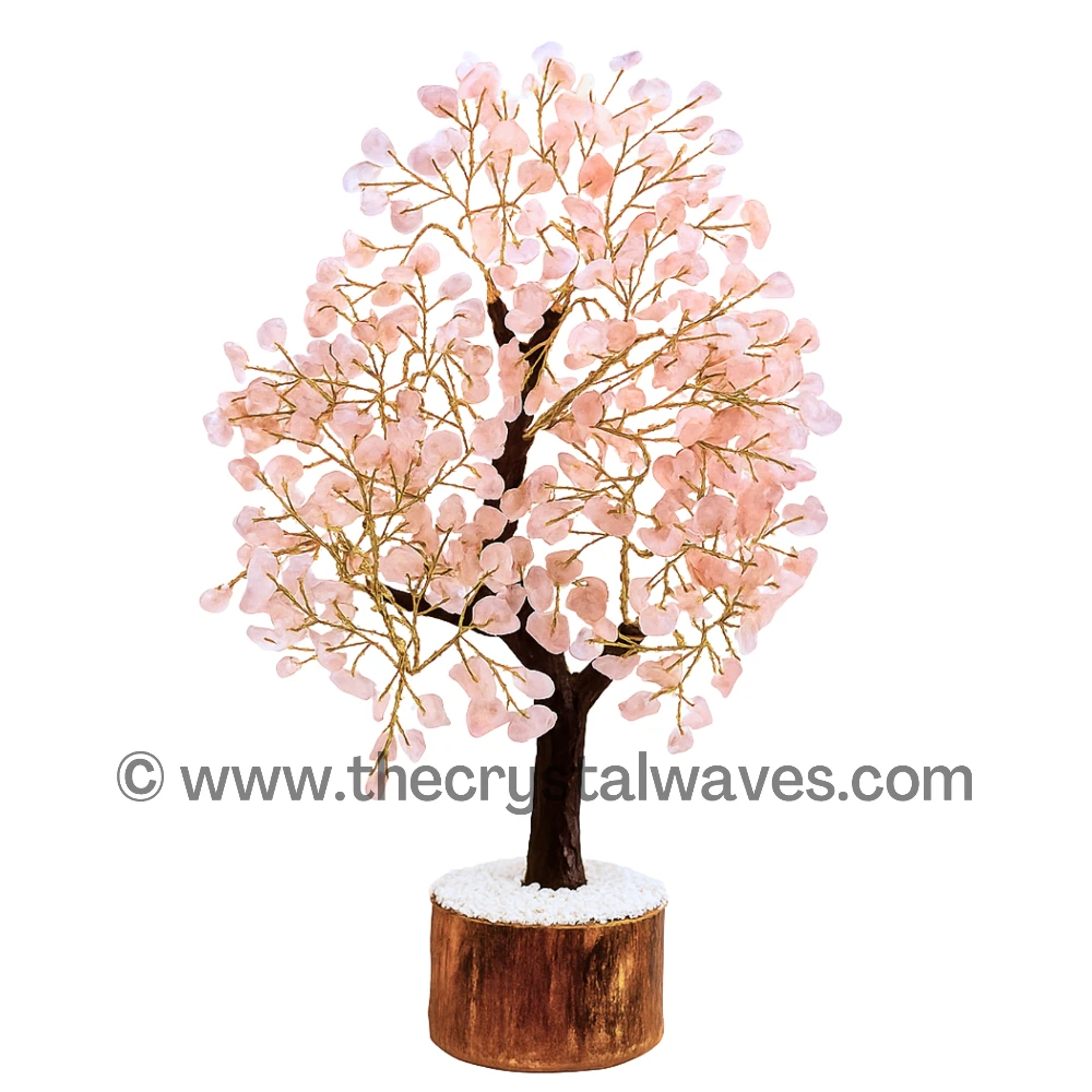 Rose Quartz Crystal Tree (100 Chips/Gold)