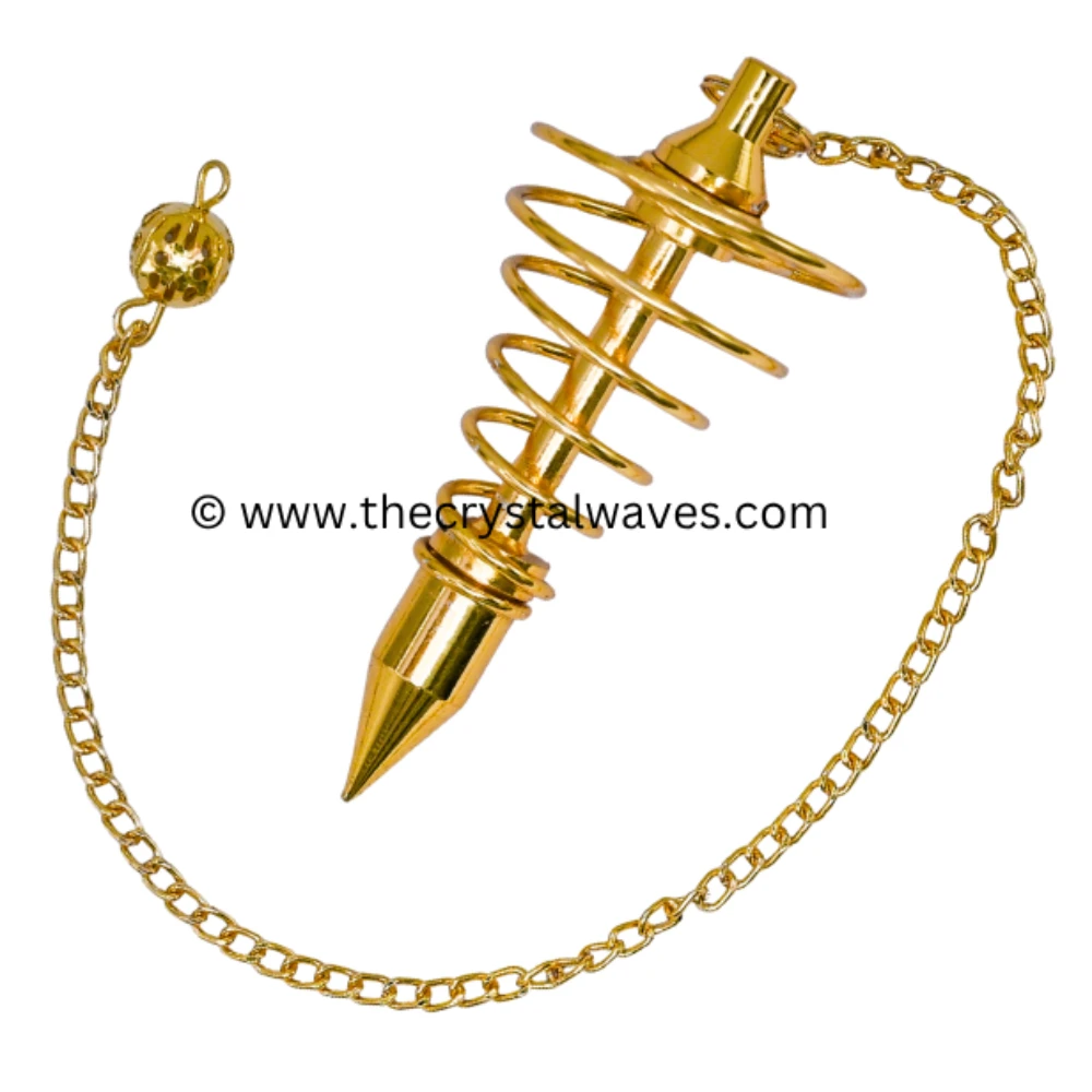 Metal Brass Pendulum - Gold Vortex Spiral Twisted (MP02)
