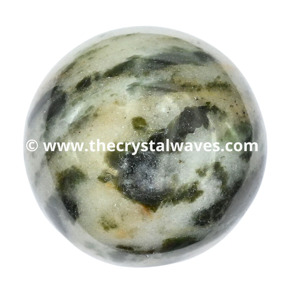 Green Tourmaline In Quartz Ball Sphere (2inch)