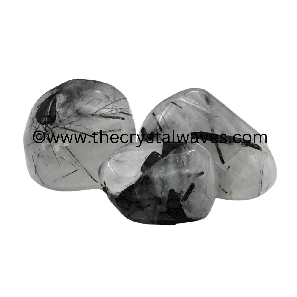 Black Rutilated Quartz Tumbled Nuggets (Good Quality)