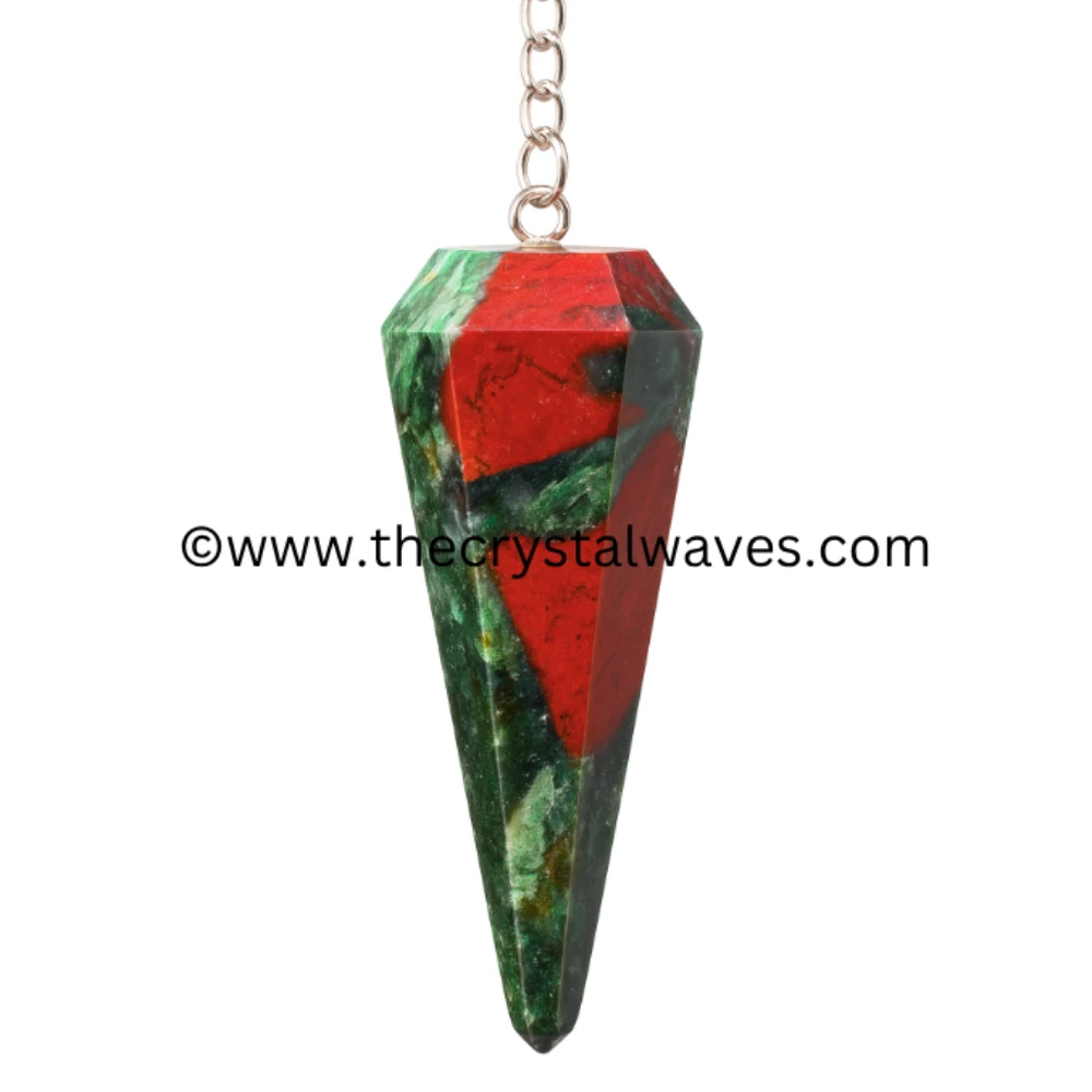 African Bloodstone Faceted Pendulum (Beads Chain)