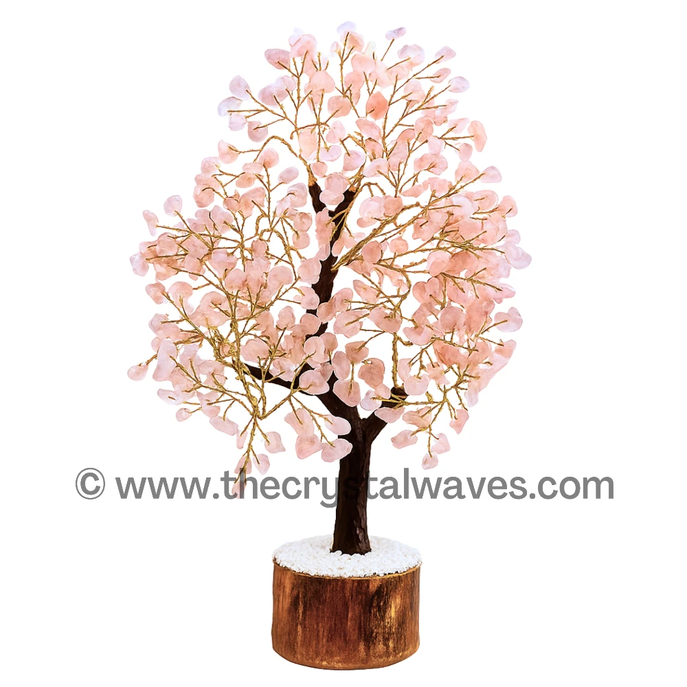 Rose Quartz Crystal Tree (50 Chips/Silver)