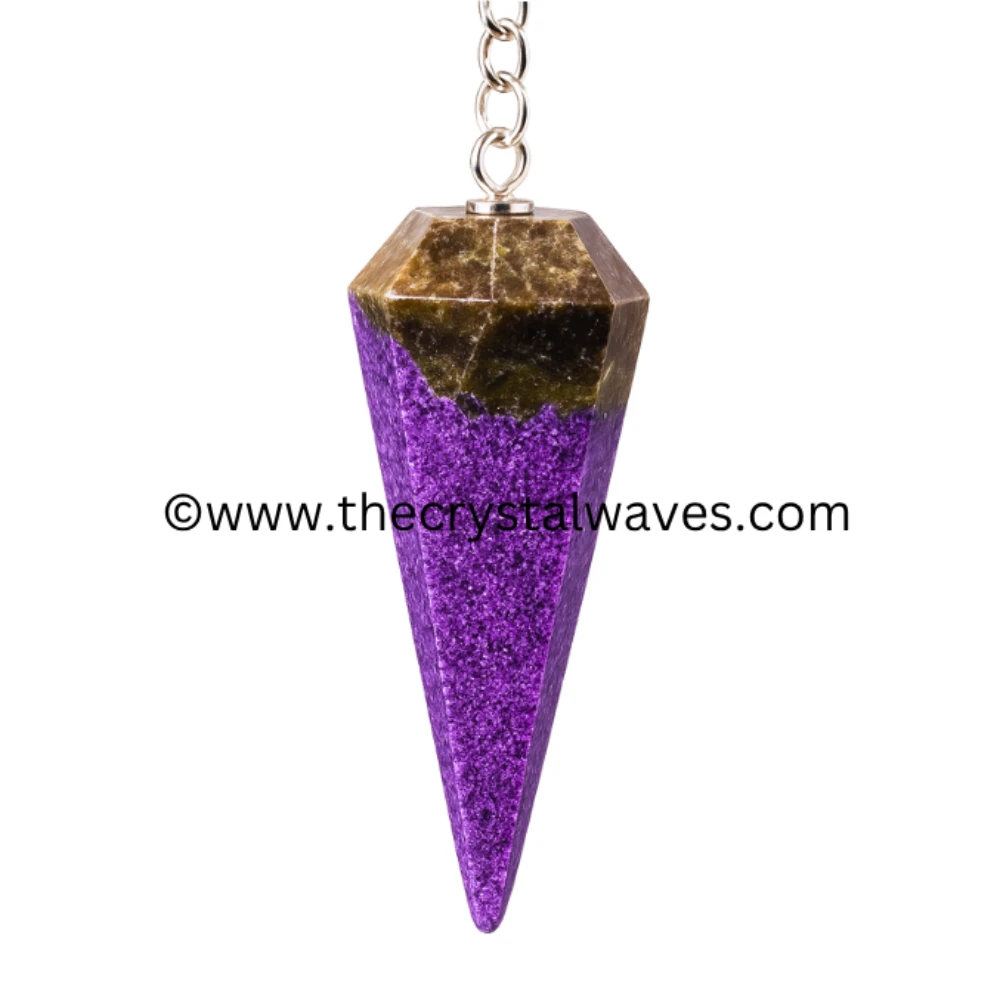 Stichtite Faceted Pendulum (With Chakra Cab)