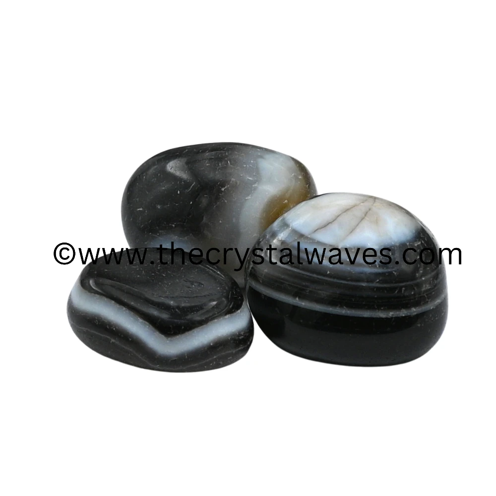 Black Banded Onyx Tumbled Nuggets (Regular)