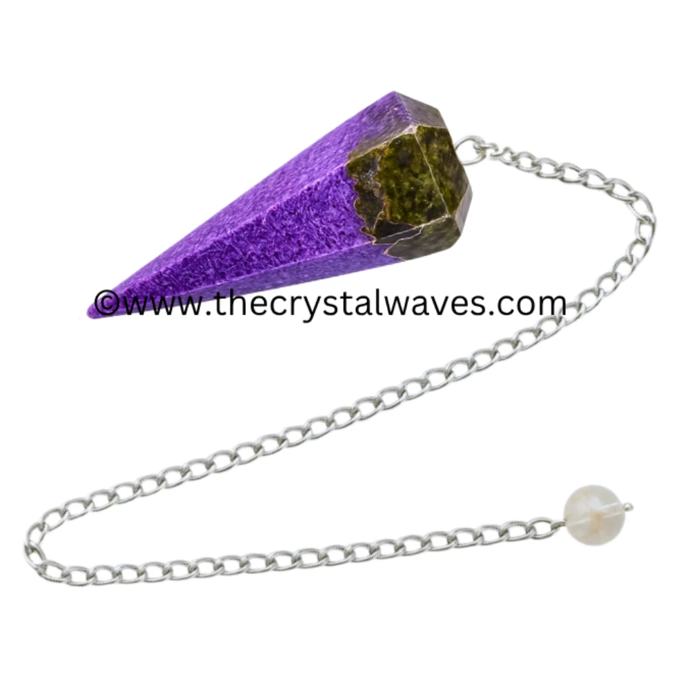Stichtite Faceted Pendulum (With Chakra Cab)