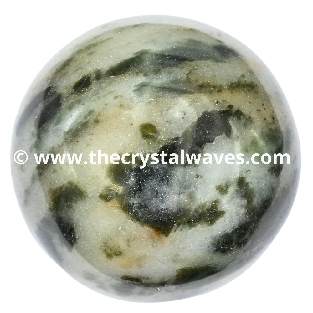 Green Tourmaline In Quartz Ball Sphere (1.5inch)