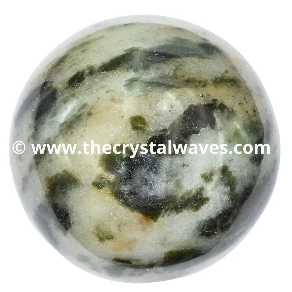 Green Tourmaline In Quartz Ball Sphere