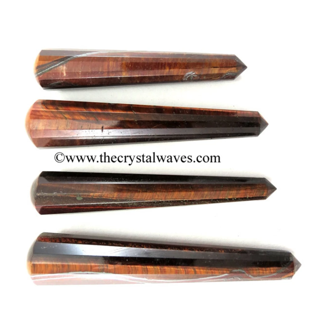 Red Tiger Eye Agate Faceted Massage Wand