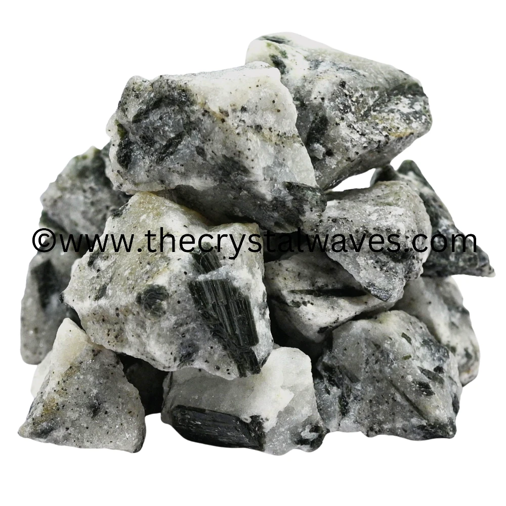 Green Tourmaline in Quartz Raw Stones