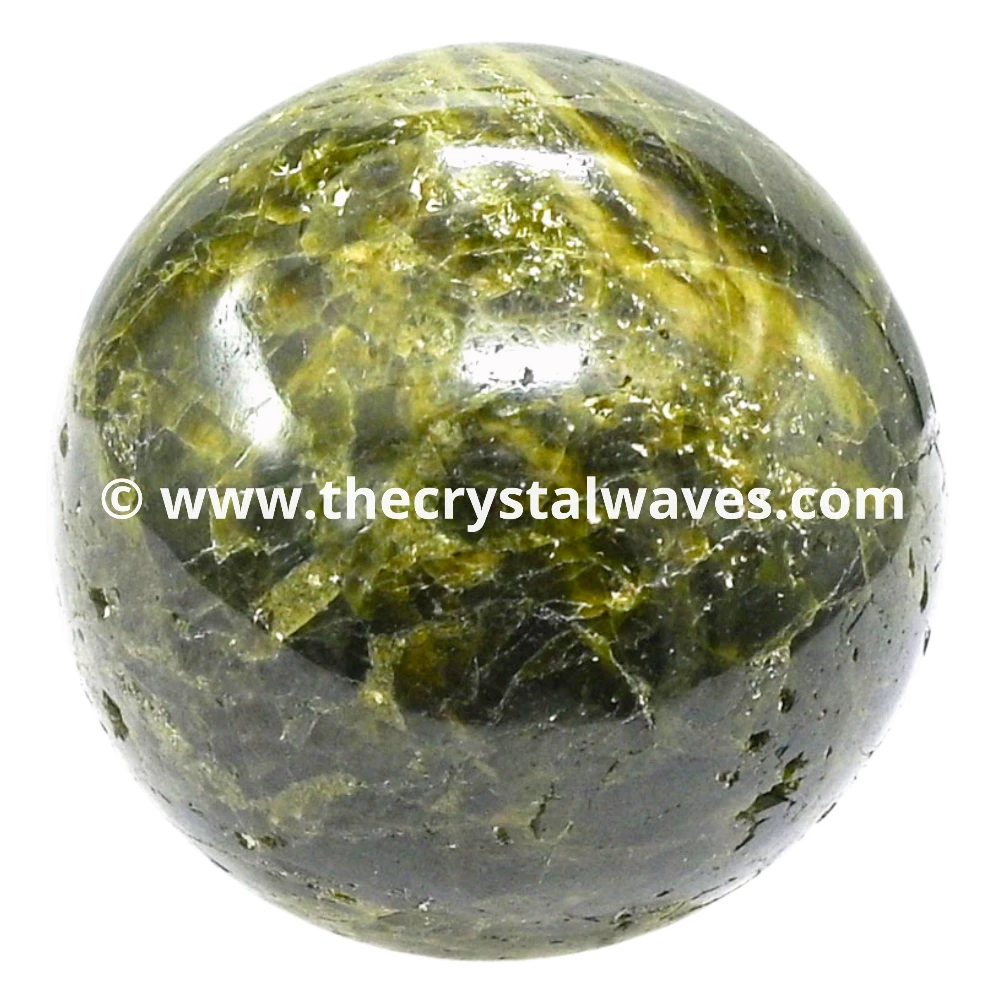 Green Tourmaline In Matrix Ball Sphere (2inch)