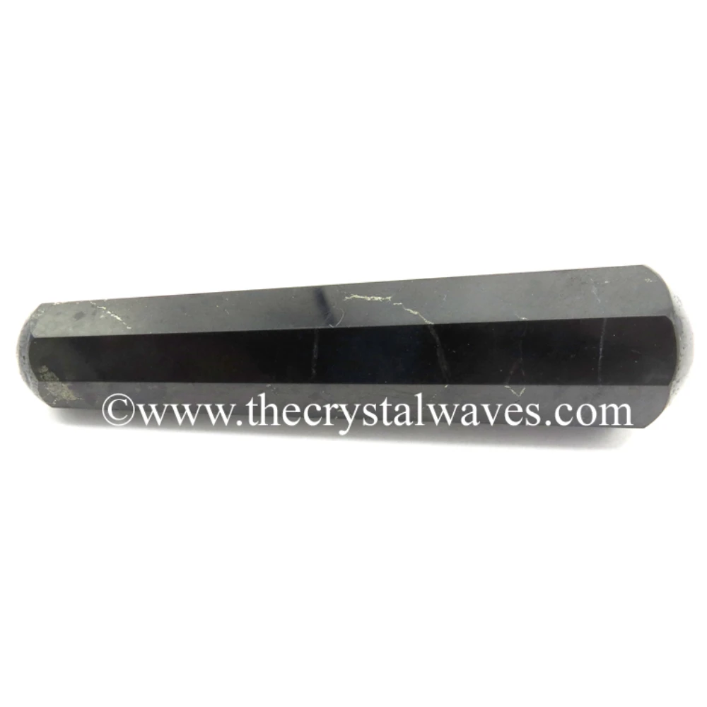 Shungite Rounded Faceted Massage Wand