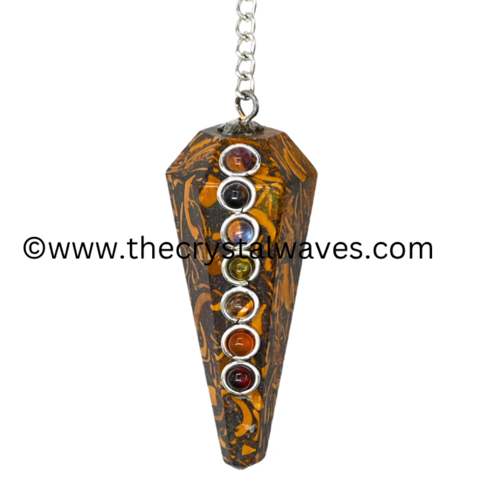 Mariyam Jasper Faceted Pendulum With Chakra Beads (Regular Chain)