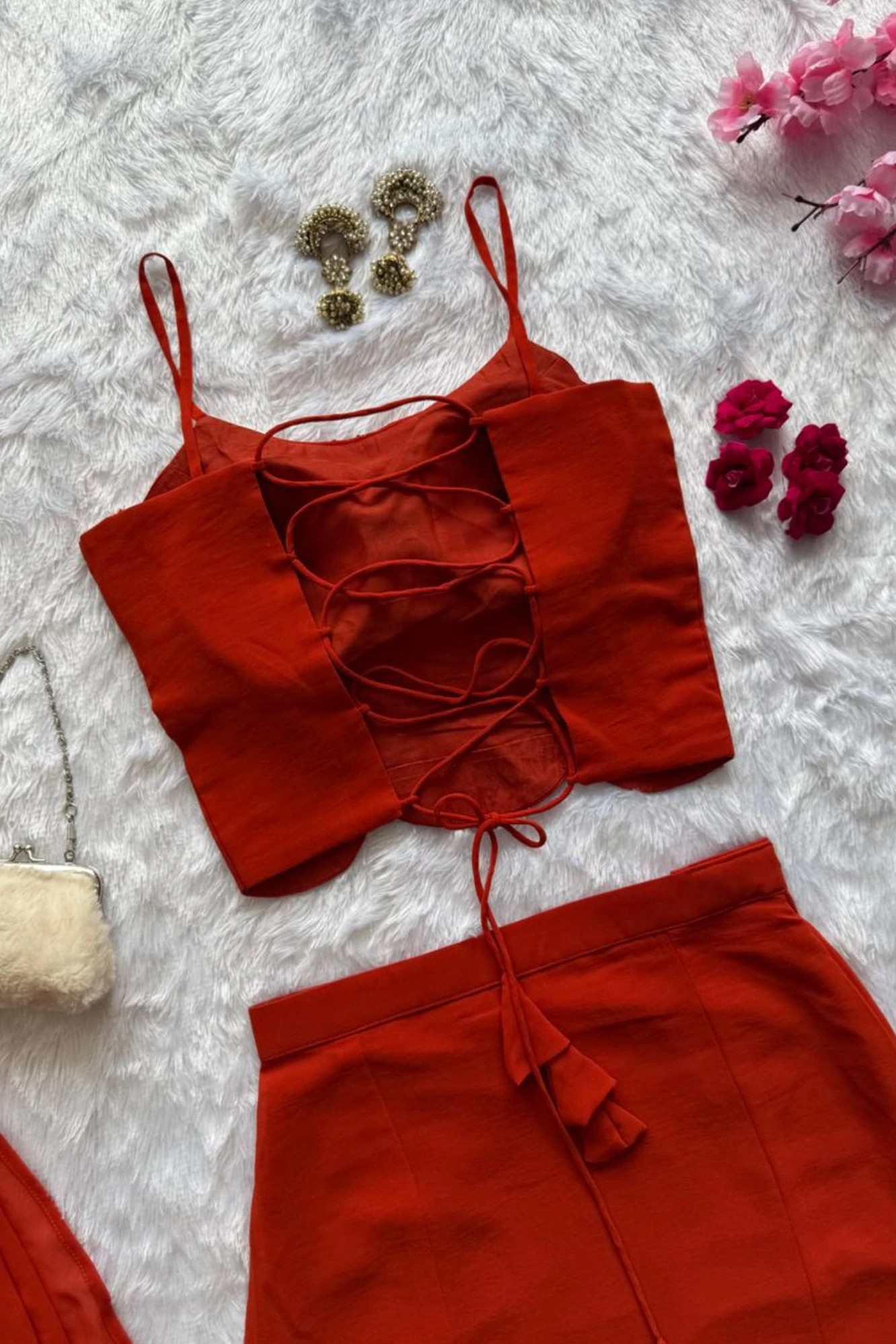 Rust Orange Fish cut Lehenga Set