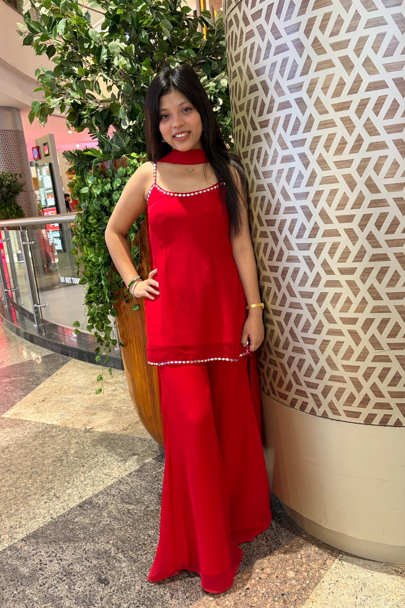 Festive Red Kurta Palazzo Set for Women with Dupatta (44)