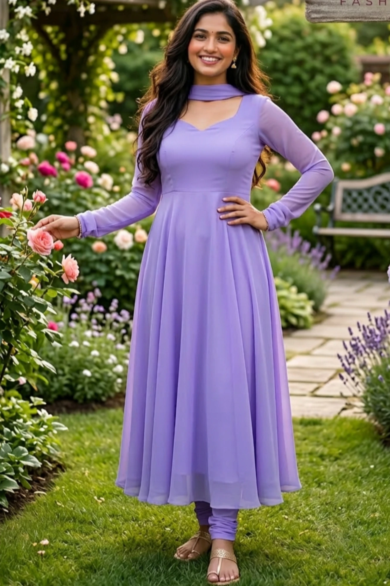 Lavender Grace Flared Gown
