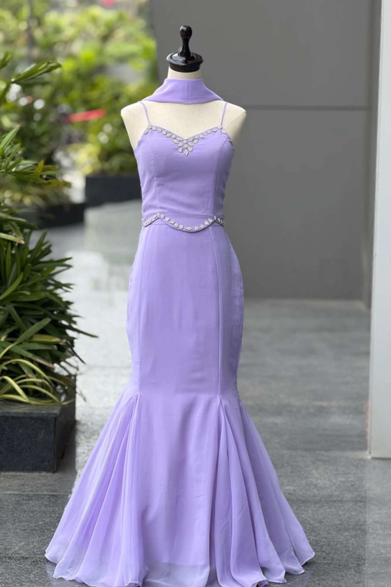 Lavender Fishcut Lehanga Set