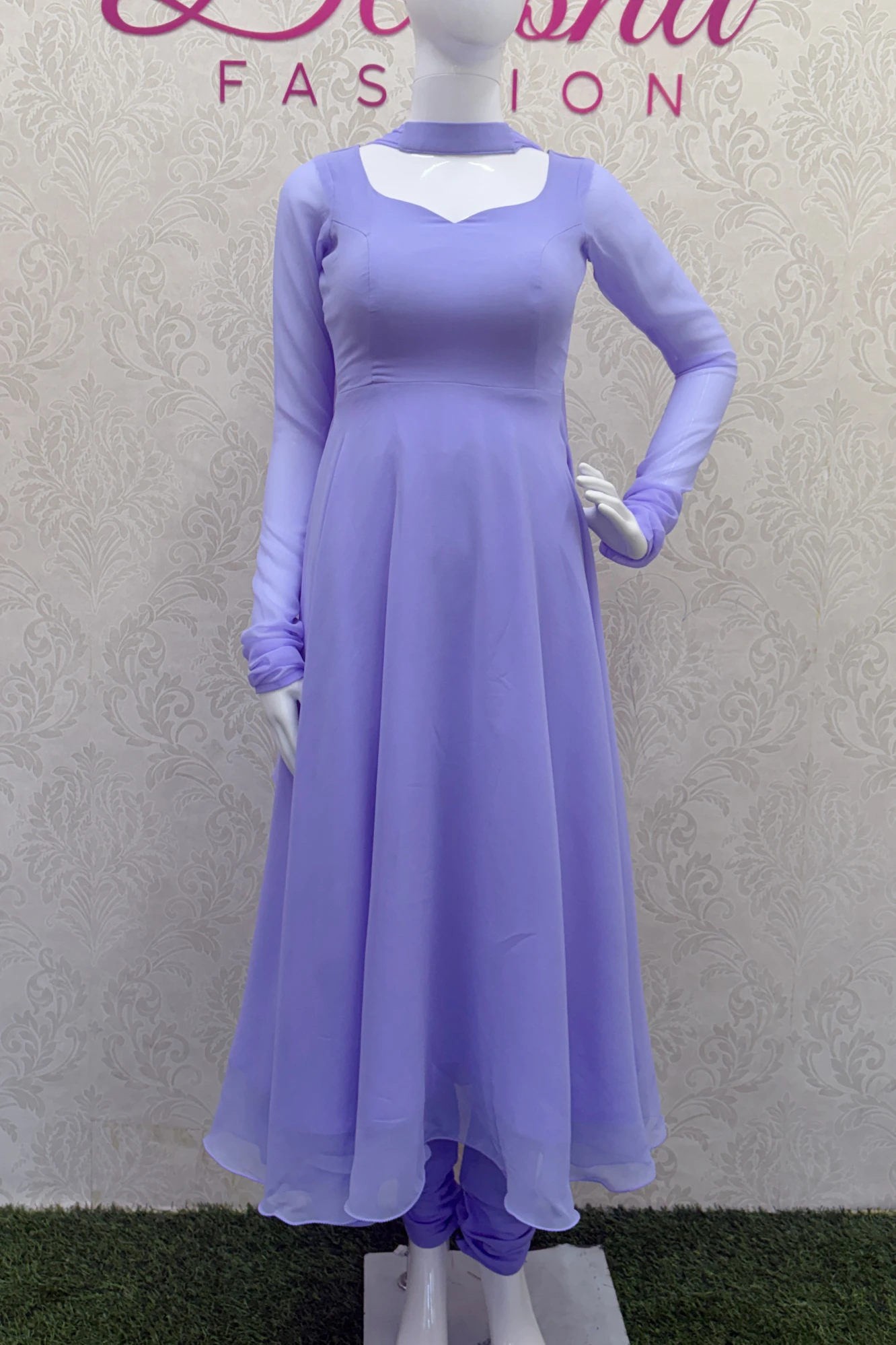 Lavender Grace Flared Gown