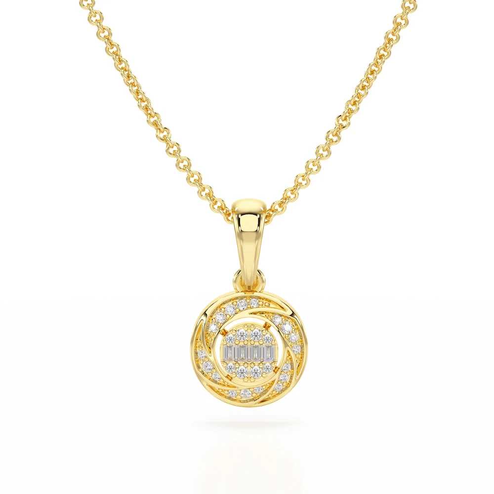 Celestial Vortex 18k Yellow Gold Diamond Pendant