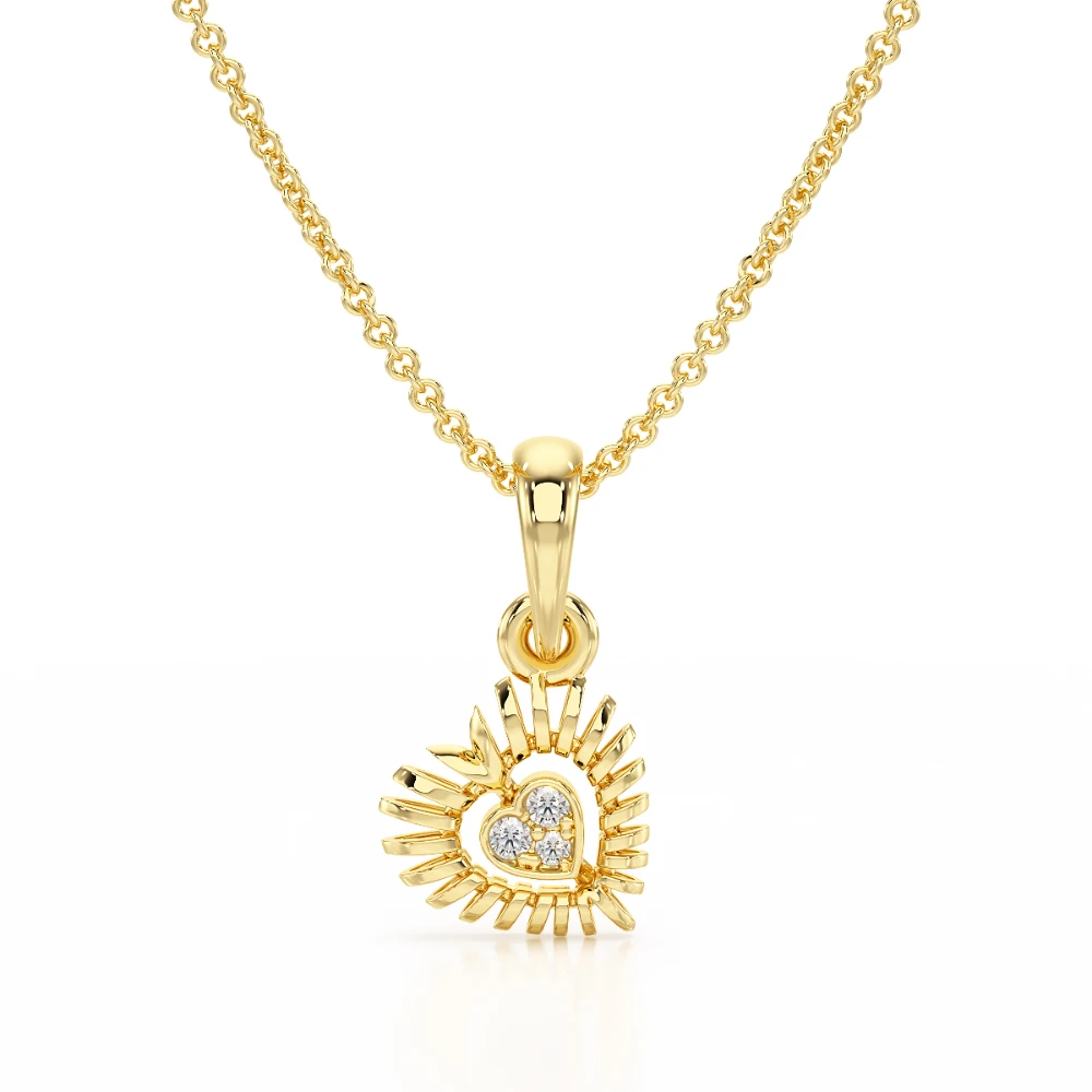 Heart's Horizon 18k Yellow Gold Diamond Pendant