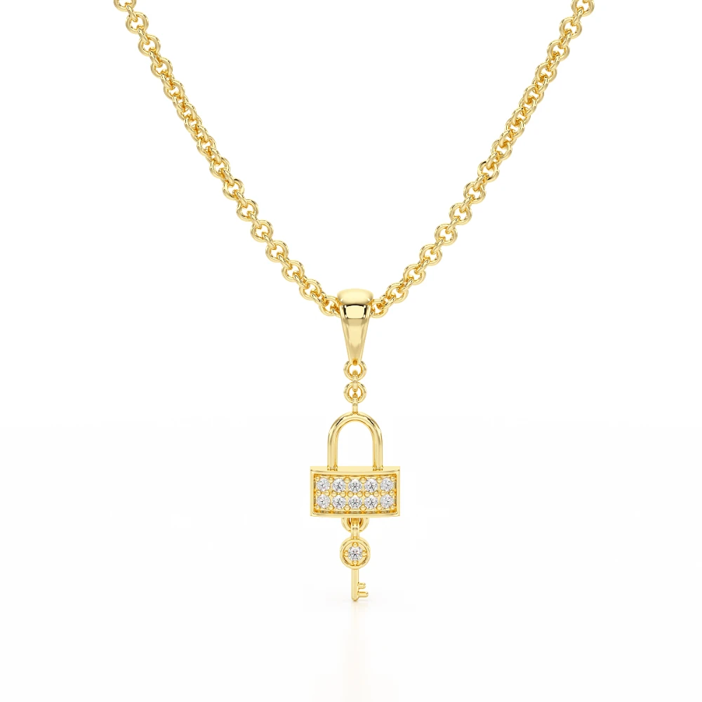 Guardian 18k Yellow Gold Diamond Pendant