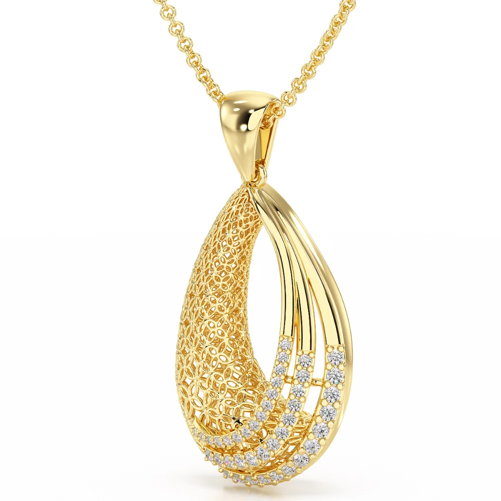 Venetian Secret 18k Yellow Gold Diamond Pendant