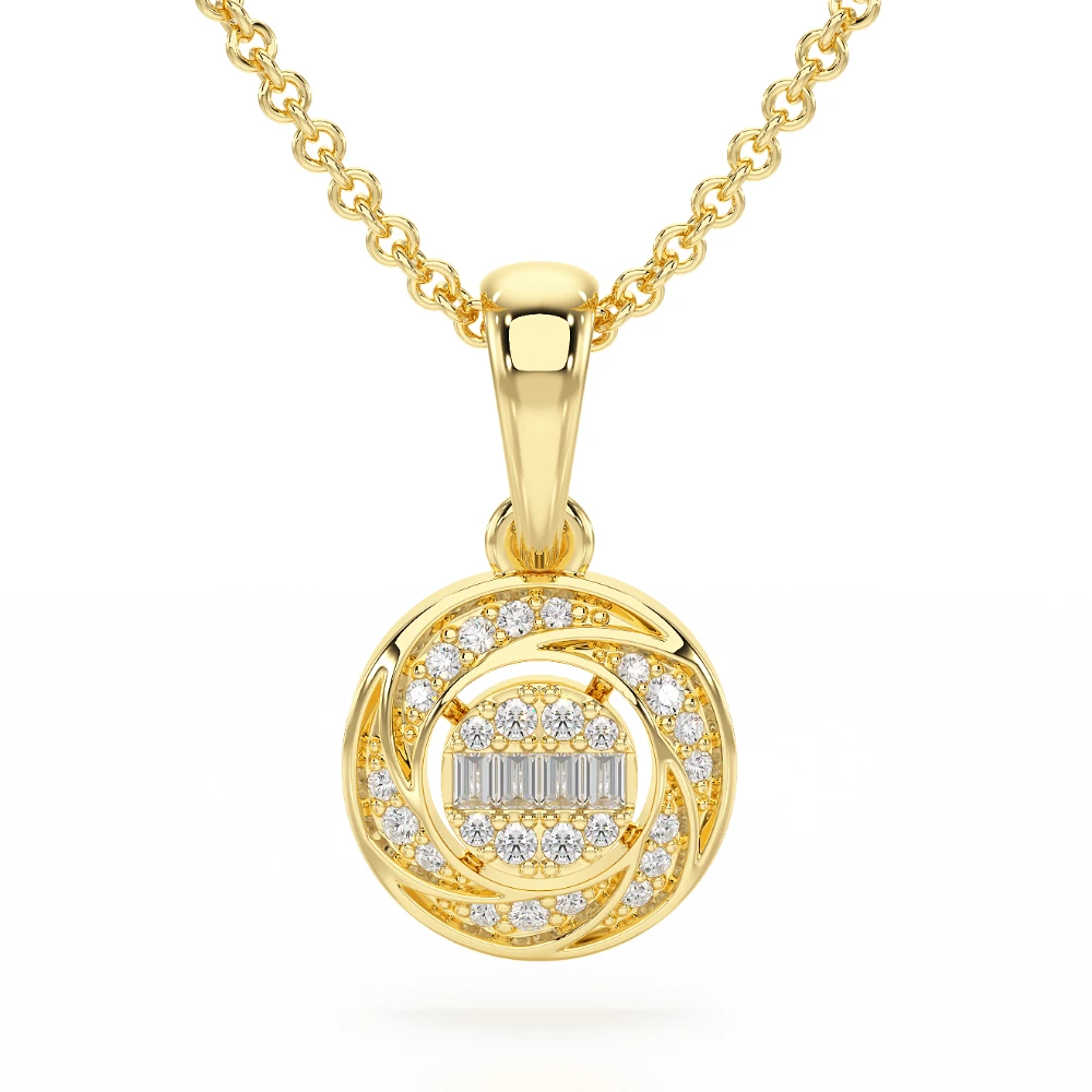 Celestial Vortex 18k Yellow Gold Diamond Pendant