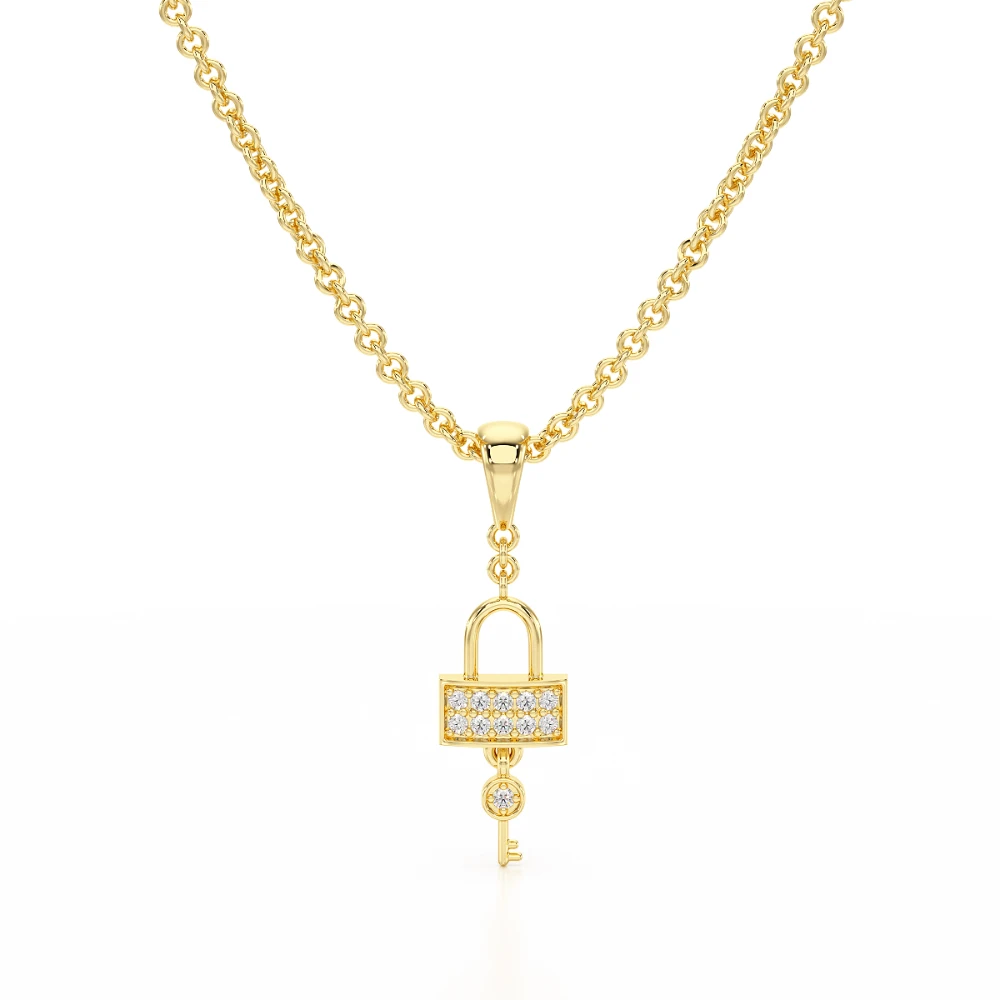 Guardian 18k Yellow Gold Diamond Pendant