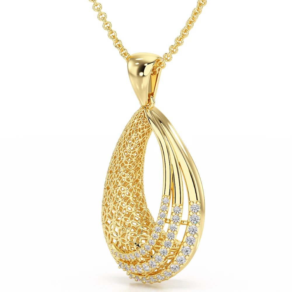 Venetian Secret 18k Yellow Gold Diamond Pendant