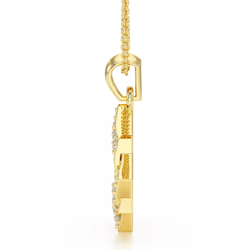 Crystalline Prism 18k Yellow Gold Diamond Pendant