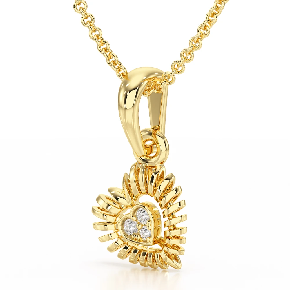 Heart's Horizon 18k Yellow Gold Diamond Pendant