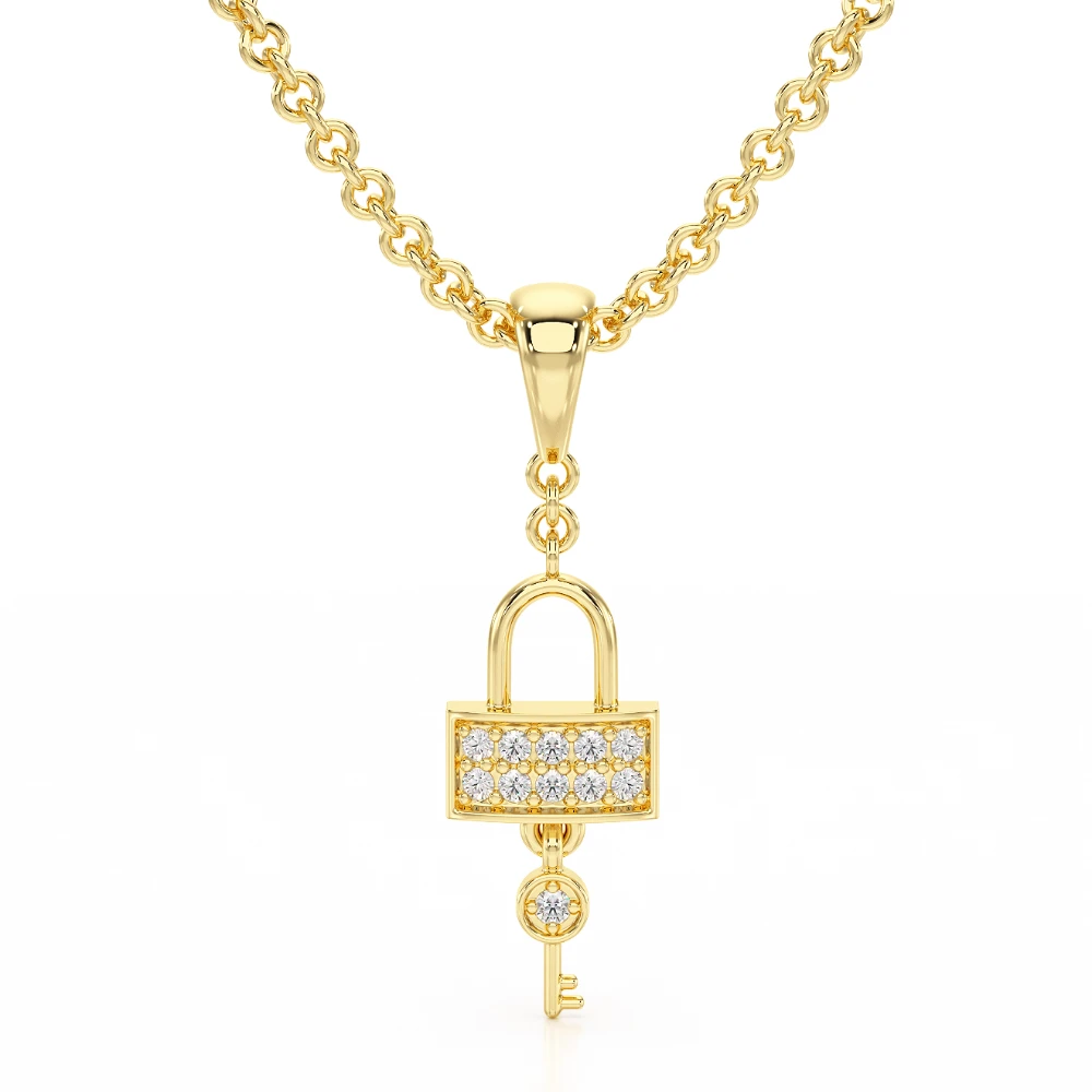 Guardian 18k Yellow Gold Diamond Pendant