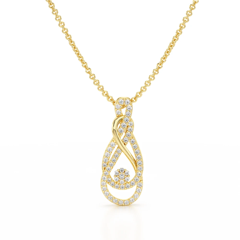 Infinity's Grace 18k Yellow Gold Diamond Pendant