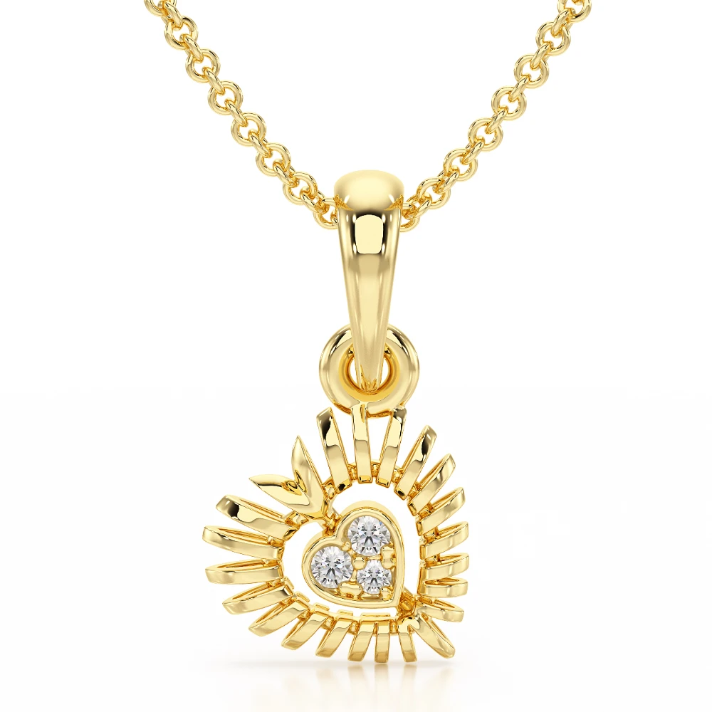 Heart's Horizon 18k Yellow Gold Diamond Pendant
