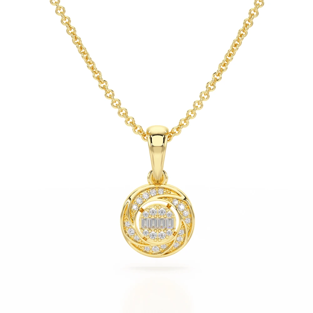 Celestial Vortex 18k Yellow Gold Diamond Pendant
