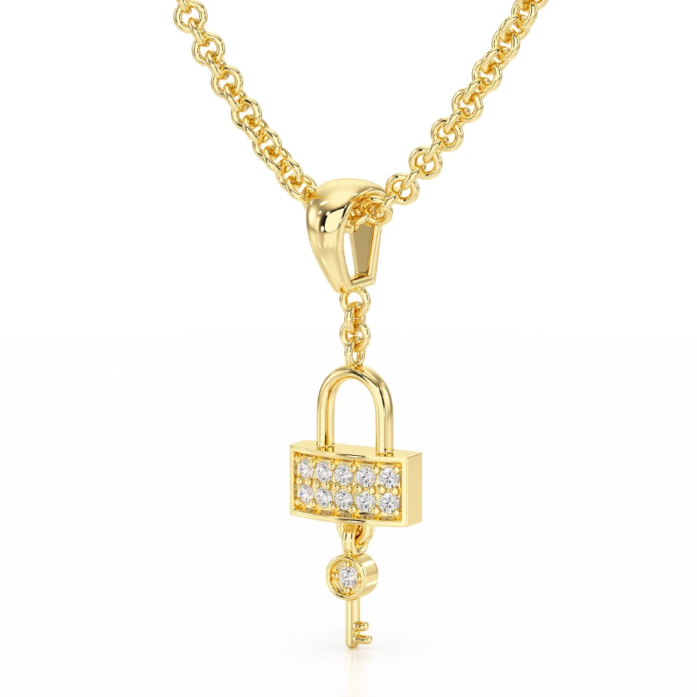 Guardian 18k Yellow Gold Diamond Pendant